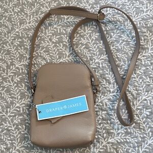 Draper James Beige Leather Crossbody Bag